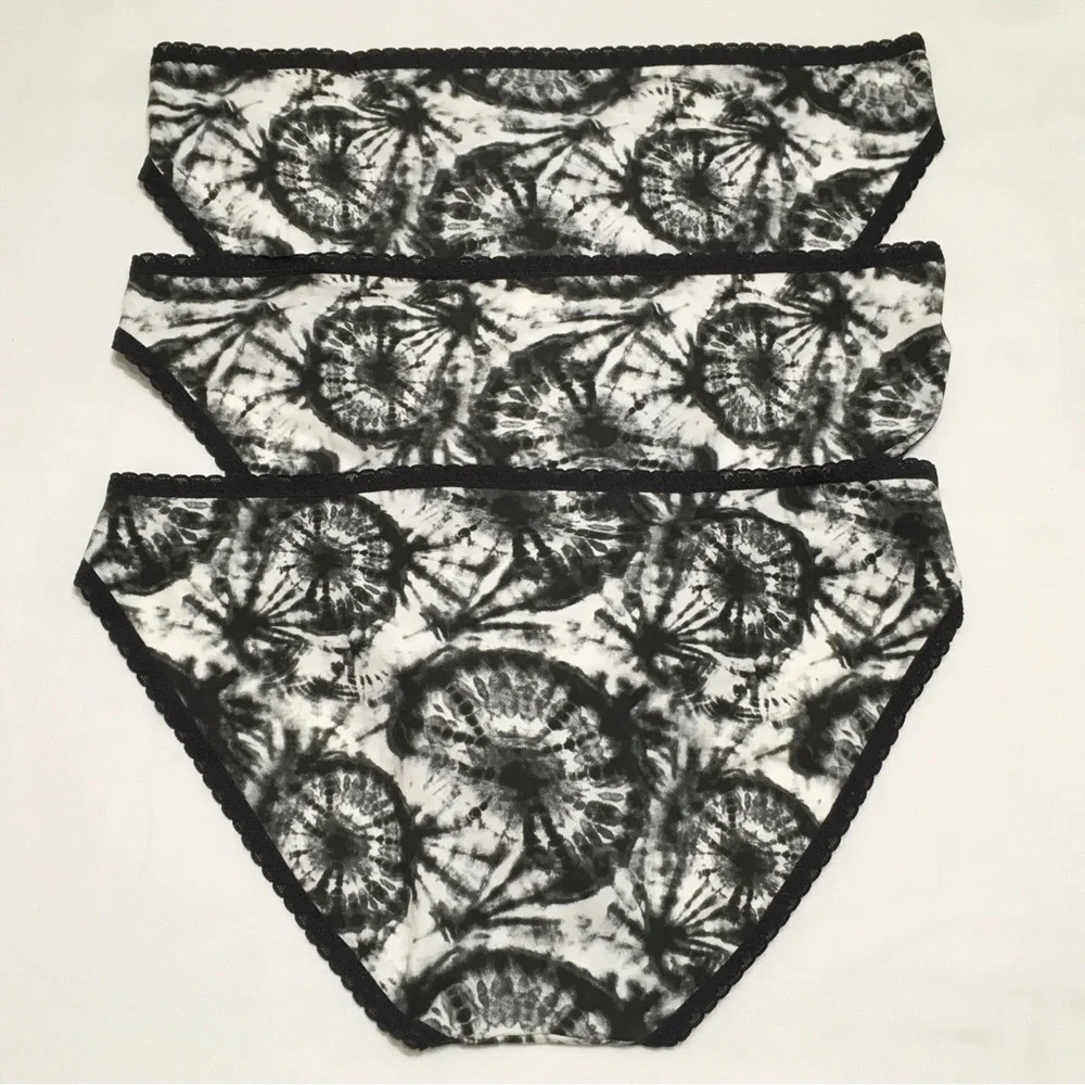 3- Jenni Intimates Women's XXXL Tie Dye Black Underwear Bikini Panty